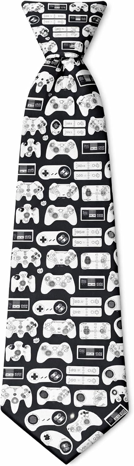 Video Game Controllers Necktie Funny Gaming Novelty Tie for Men