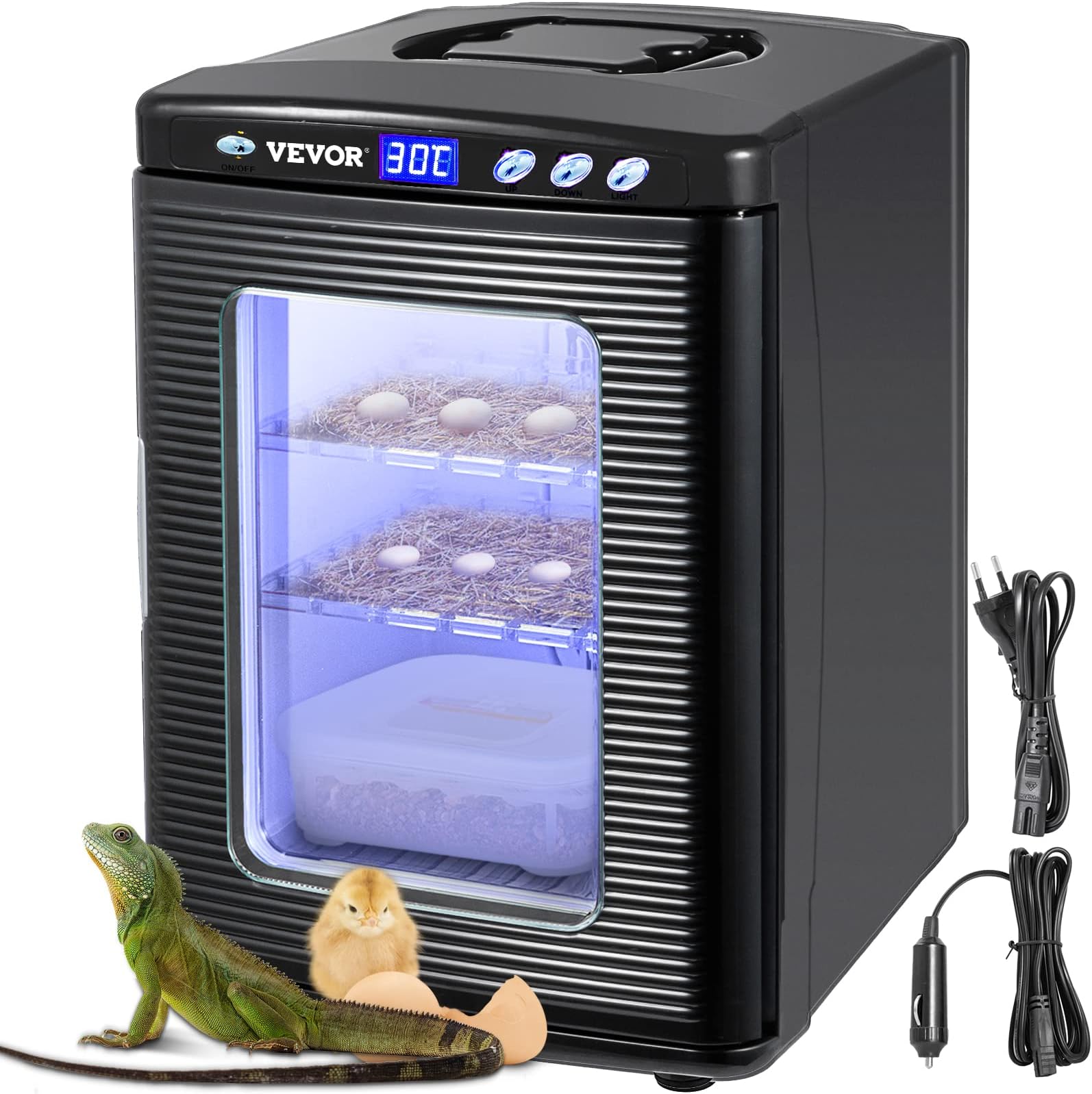 Vevor Black Reptile Incubator 25L Scientific Lab Incubator Digital Incubator Cooling and Heating 5-60ยฐC Reptile Egg Incubator 12V/110V Work for Small Reptiles: Industrial & Scientific