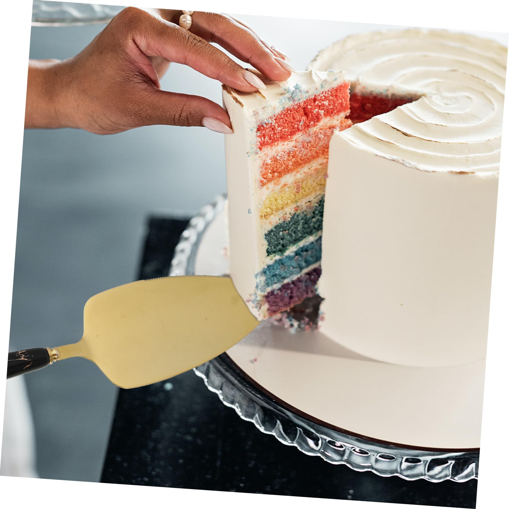 Alipis Ustensiles Cuisine Comprenant Couteau et Spatule à Gâteau en Acier Inoxydable Ensemble de 2 pour Découpe Précise et Service Facile