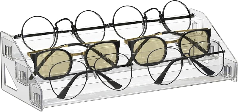 Organizador de óculos LoengMax em acrílico transparente com 3 camadas