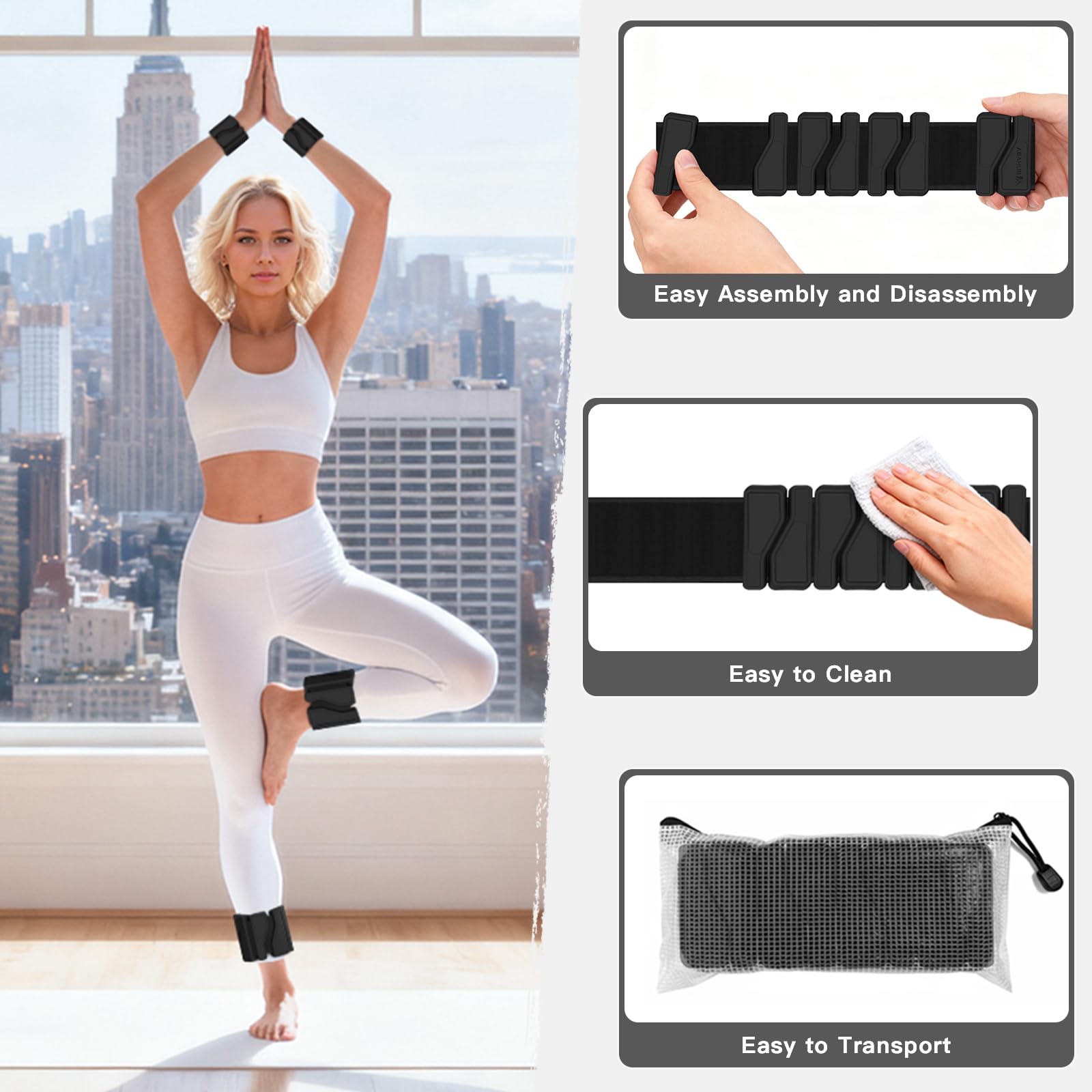 Abahub Gewichtsmanschetten Hand Fuß Handgelenk Gewichte für Beine und Arme Wrist Ankle Weights Set2er (Je 0.45kg) verstellbar für das Heimtraining, Laufen, Yoga & Pilates (insgesamt 0.9kg)