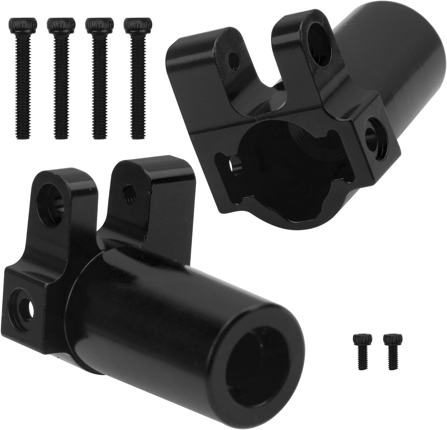 Metal C-Hubs Caster Blocks & Front Steering Blocks & Rear Stub Axle Upgrade Parts Compatible with MN128 MN86s MN86k MN86 G500 1/12 RC Crawler Car (Black)