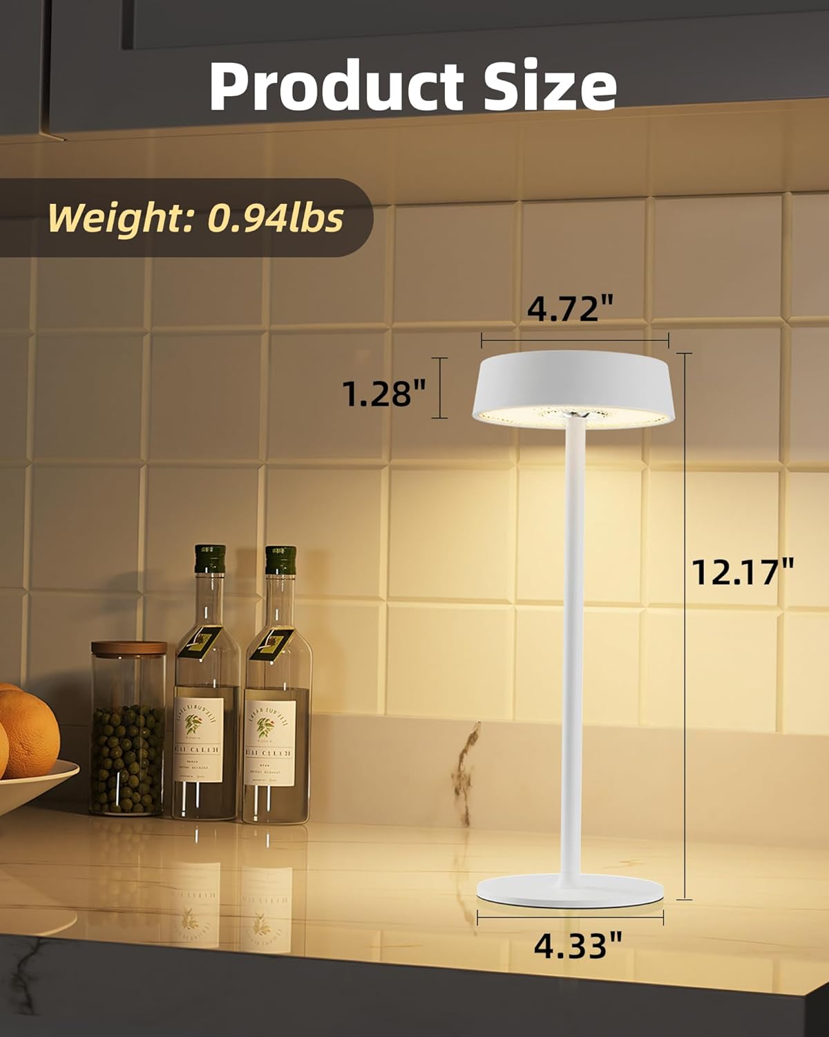 Cordless Lamp, Rechargeable Table Lamp, Battery Operated, RGB Dimmable Touch Control, 3 Color Temperatures, LED Memory Function, Portable Outdoor Waterproof, Restaurant Dining Patio Kitchen, White 2Pc