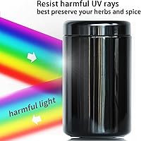 Vista 2 de Tarro de almacenamiento hermético de cristal negro 1000ml 2 Oz con protección UV para café y especias