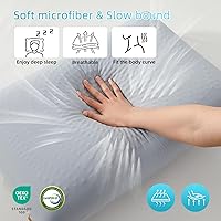 Vista 5 de SAPHREAS Almohada de espuma viscoelástica de gel refrescante para dormir de lado, espalda y boca abajo, almohada de cama fresca de tamaño estándar