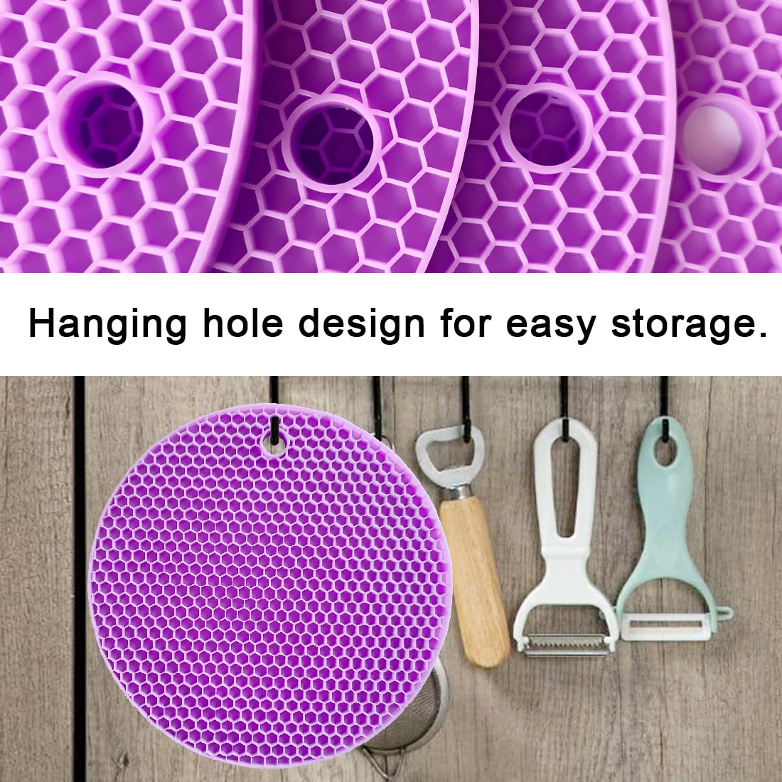 Maniques En Silicone Hexagonales - Lot De 4, Antidérapantes, Résistantes -40°C à 240°C, Lave-vaisselle
