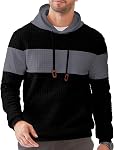 JMIERR Men's Hoodies Waffle Sweatshirt with Pocket Casual Long Sleeve Outdoor Drawstring Pullover Sweaters