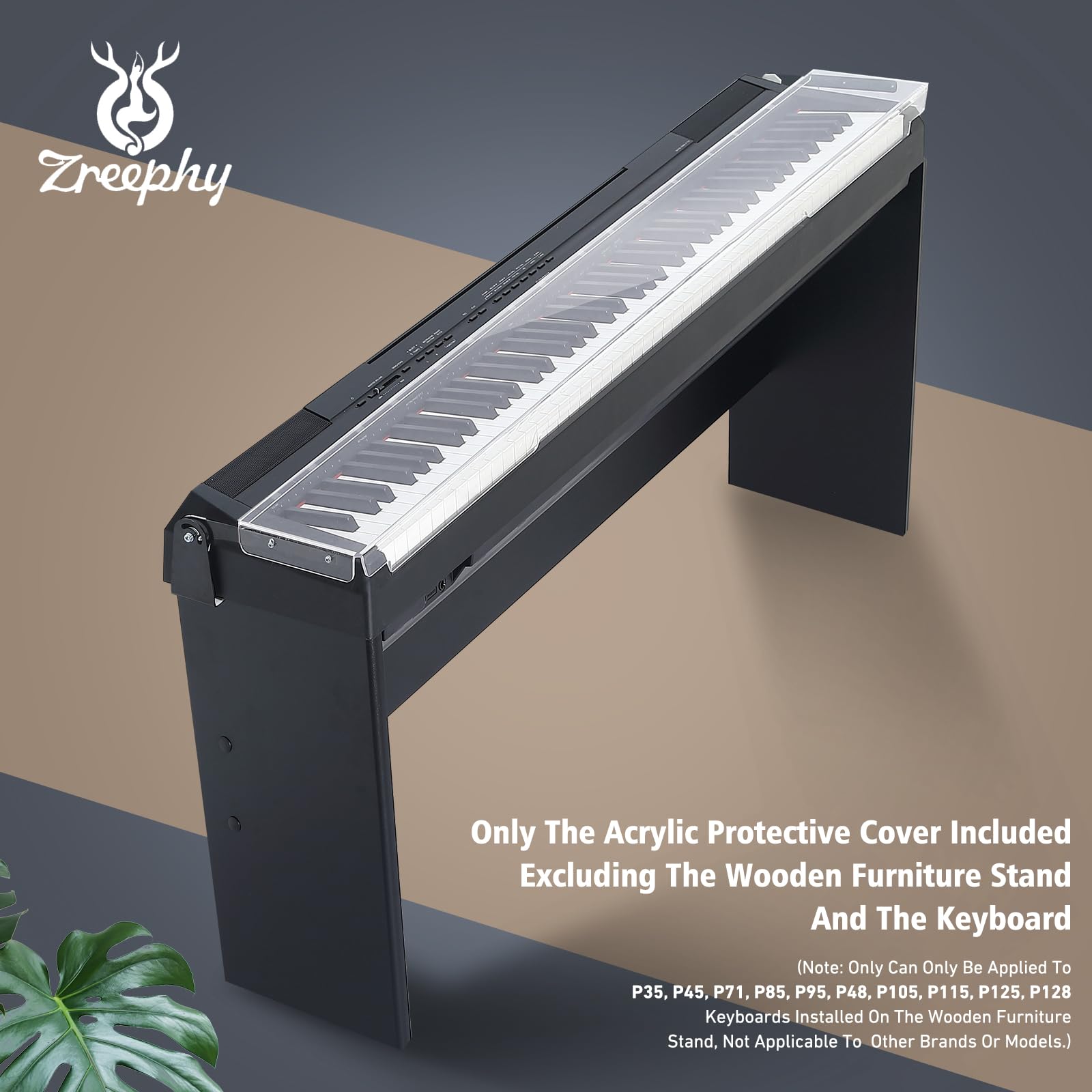 Copertura protettiva antipolvere in acrilico compatibile con pianoforti digitali Yamaha P35 P45 P71 P85 P95 P48 P105 P115 P125, utilizzato in combinazione con il supporto per mobili in legno