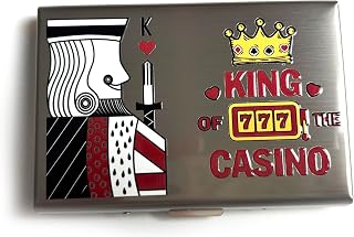 Metal Gambling Wallet Card Holder – Slim RFID Wallet for Men – Stainless Steel Casino Card Case for Player’s Cards, IDs & Credit Cards – Stylish Vegas Gift and Birthday Gifts for Gamblers