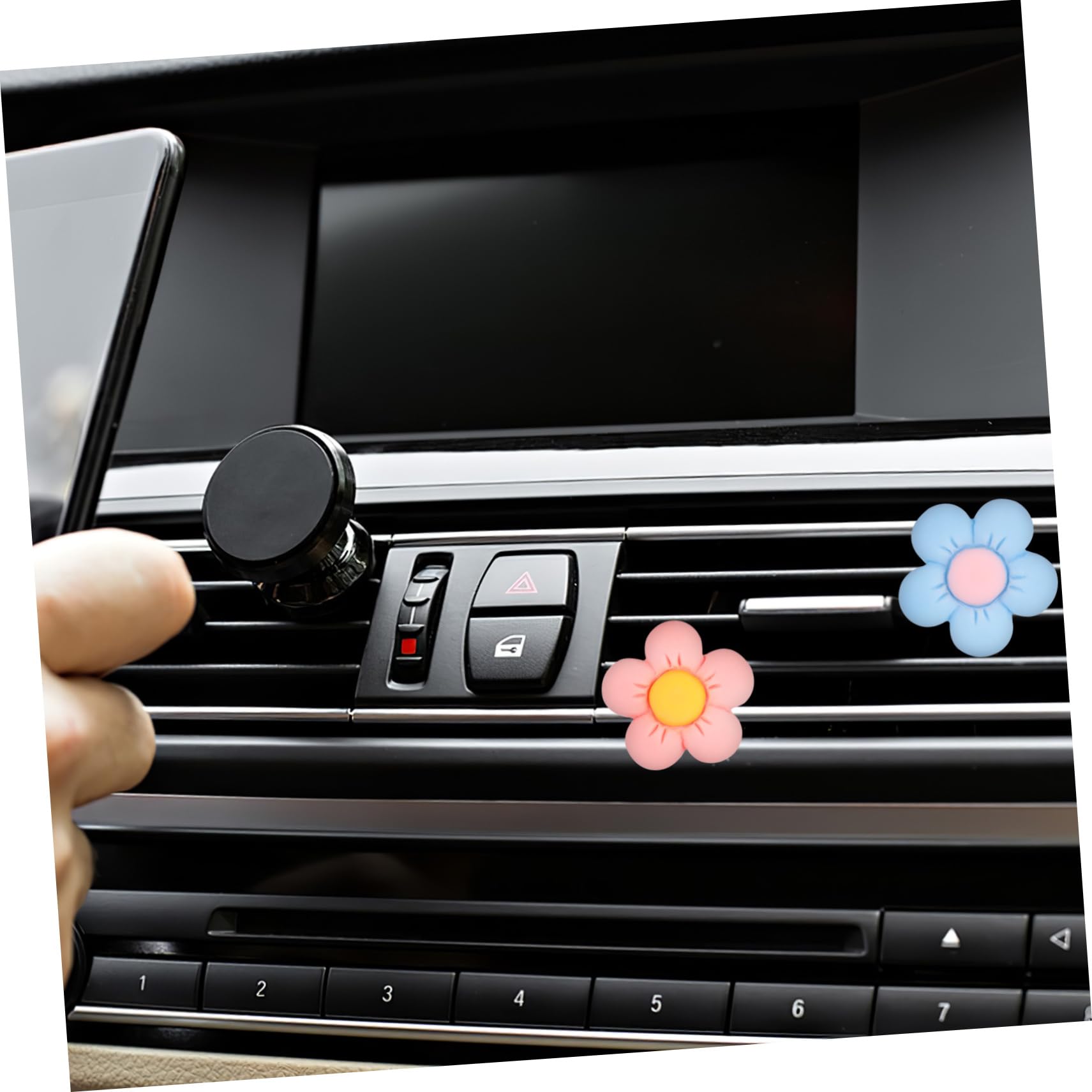 ULTECHNOVO 60stücke Auto Lüftung Clips Blumen Haken Bunte Autozubehör Für Frauen Inklusive Blumenhaken Langlebig Leicht Zu Installieren Geeignet Für Fahrzeugtypen
