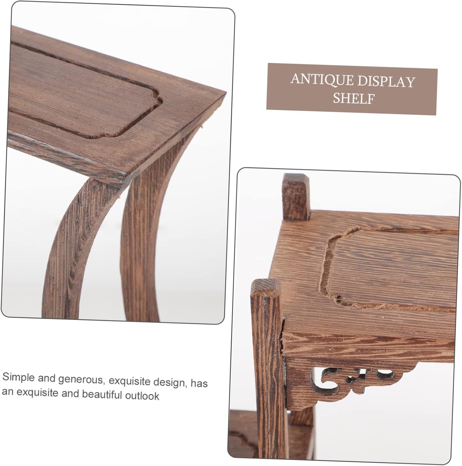 Curio Display Stand Wooden Craft Vintage Display Rack for Chinese Furniture