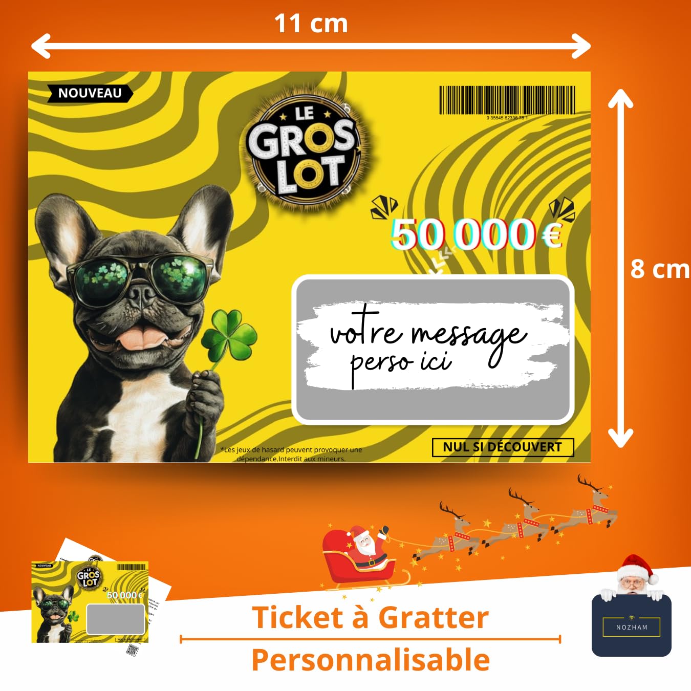 NOZHAM 5 Personalised Scratch Ticket Cards Surprise Announcement Original, Scratch Ticket for Prank Joke Prank - Image 2