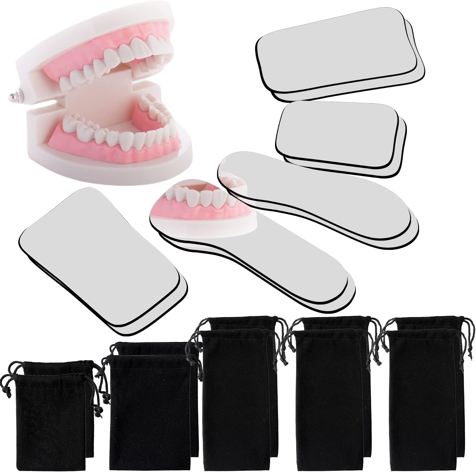 Dental Mouth Mirror Occlusal Reflector Mirror Intraoral Photography Mirror 2 Sided Dental Plated Glass Intraoral Photo Reflector Dental Mirrors for Clinic Dentist (30 Pieces)