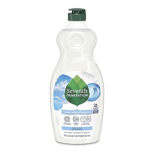 Seventh Generation Dish Liquid Soap Free & Clear liquid soap Dishwashing Soap Dish Soap for sensitive skin 19 oz