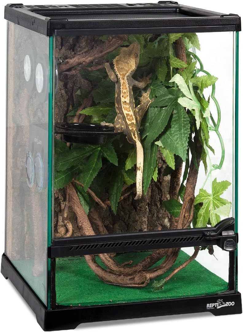 Amazon Repti Zoo 爬虫類 飼育キット 爬虫類用ガラスケージ 8点セット 温度計 湿度計 人工植物など付き 爬虫類 両生類 飼育セット W21 D21 H30cm Repti Zoo 飼育ケース ケージ 通販