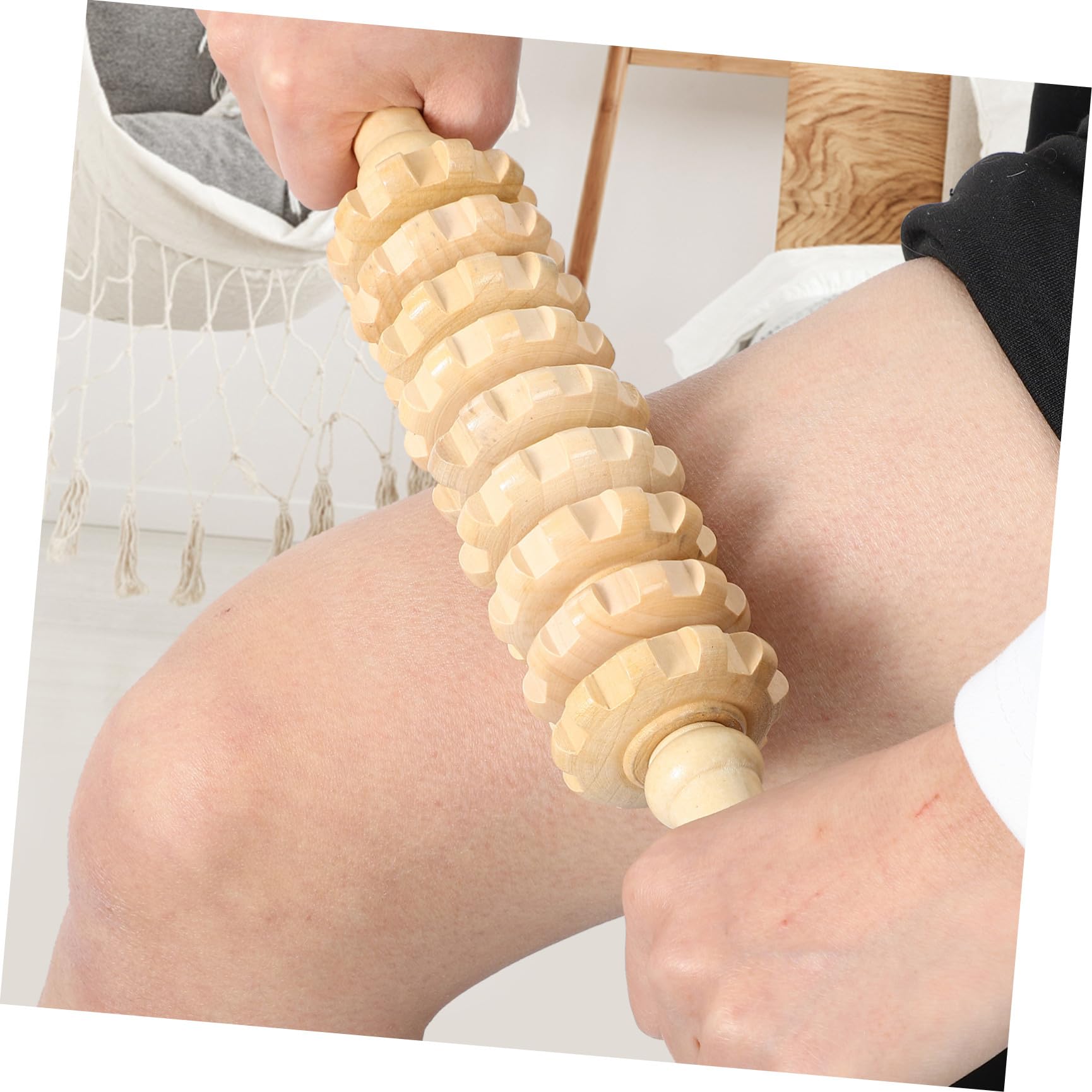 minkissy 6Stücke Massagewerkzeug aus Holz Teiliges Maderotherapie Kit für Muskelentspannung Holzrollen Konturbrett und Massagetafel für Nacken Schulter und Körperpflege