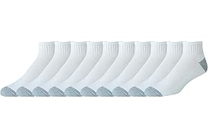 1/4 Crew Socks for Men | Breathable, Cushioned Ankle Socks (10 Pairs)