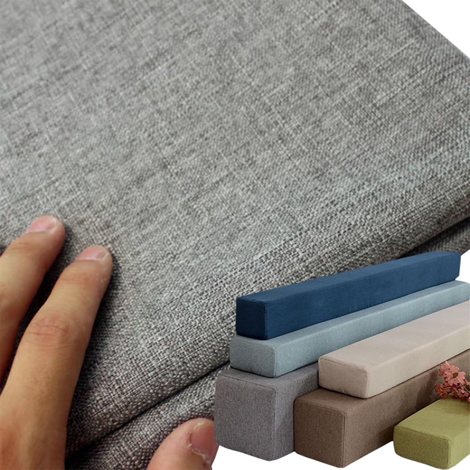 Yekuhe Bed Gap Filler Wall Side Pillow Cover Super King Size/Double/Single, Mattress Extender Foam Protective Covers for Headboard Gap Filler, Linen Fabric Pillowcase with Zipper(Grey,90x15x25cm)