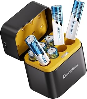 AAA Rechargeable Batteries Lithium 8 Pack with Fast Charger - 1300mWh High Capacity 1.5V Constant Output Rechargeable AAA Batteries, 2000 Cycles Long-Lasting Li-ion Triple a Batteries