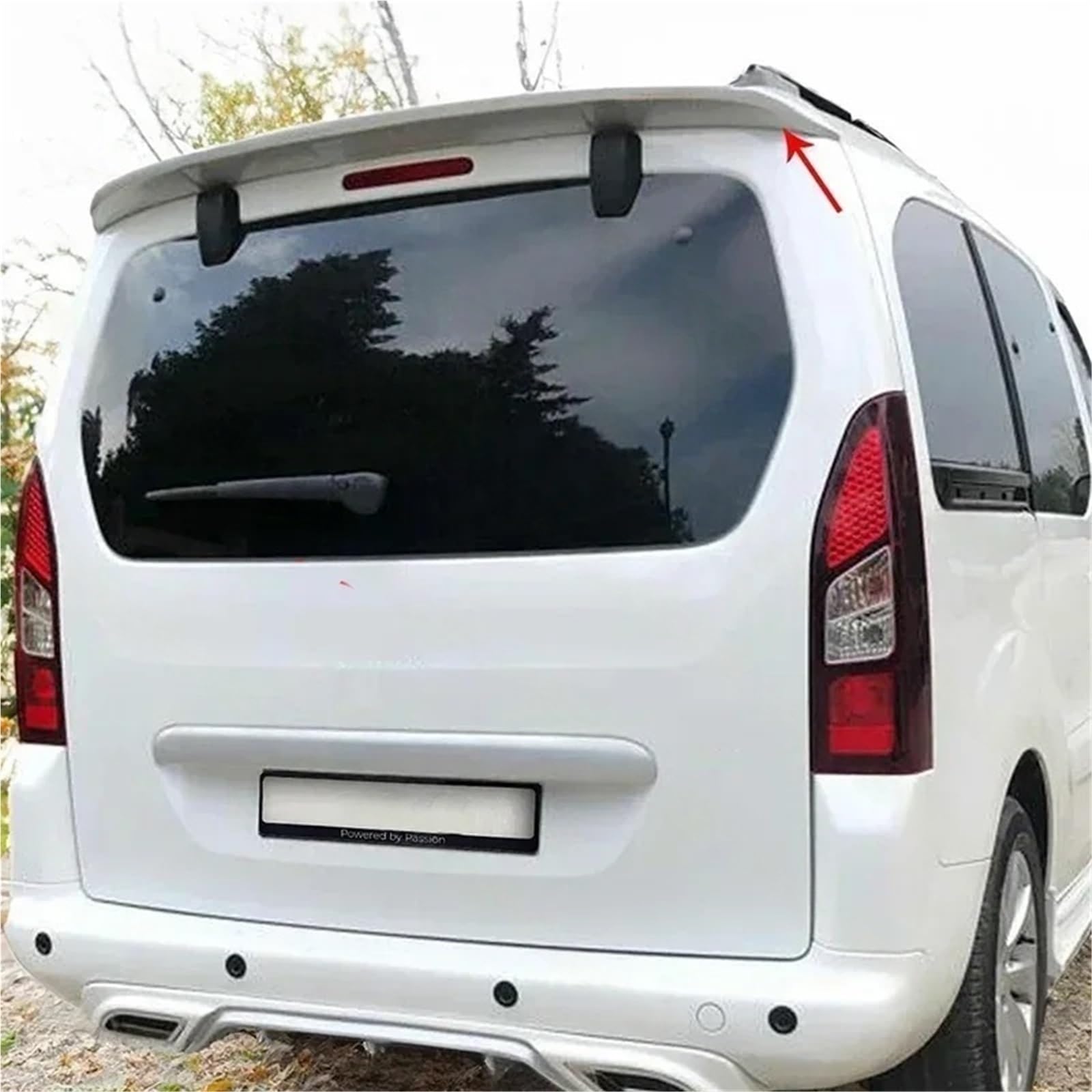 Kompatybilny z ABS dla Peugeot Partner Tepee 2009 do 2018 tylny spojler dachowy samochodu bez farby lub błyszczącego czarnego nadwozia(No Paint)
