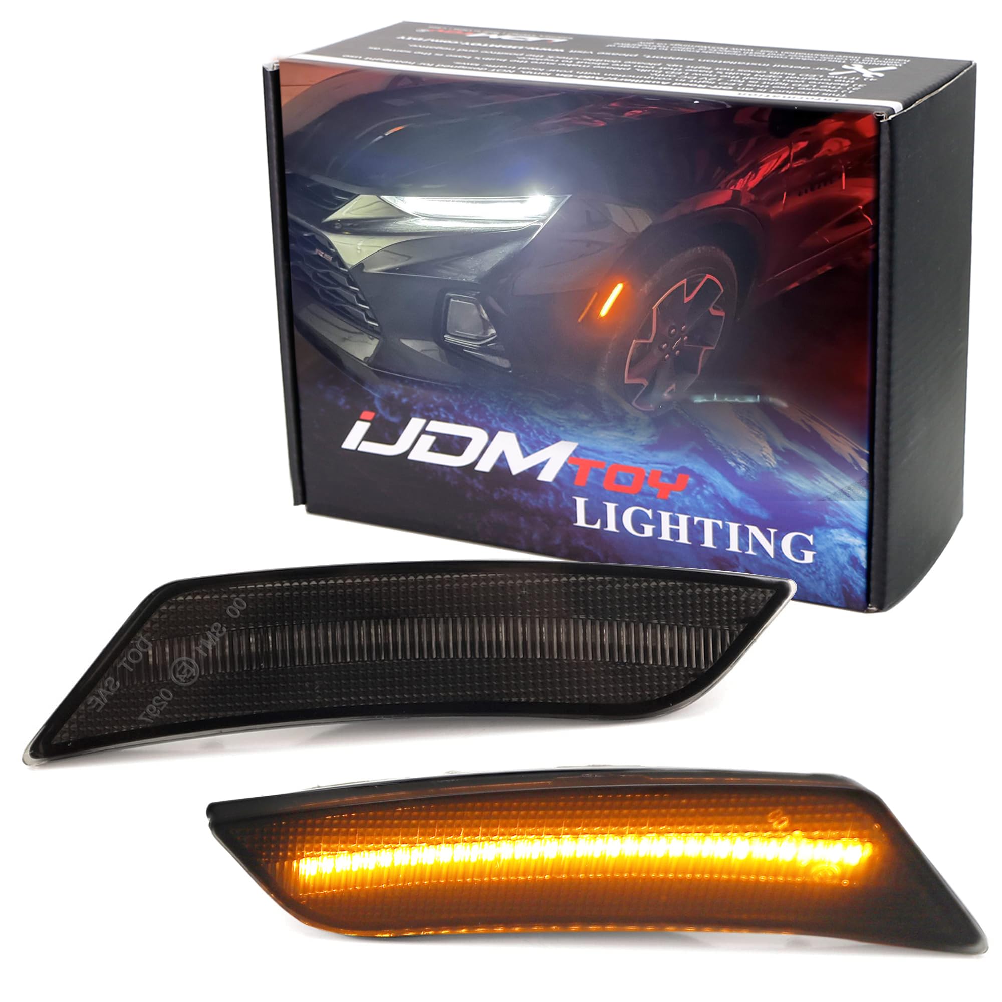 Amazon.com: iJDMTOY Smoked Lens Amber Full LED Bumper Side