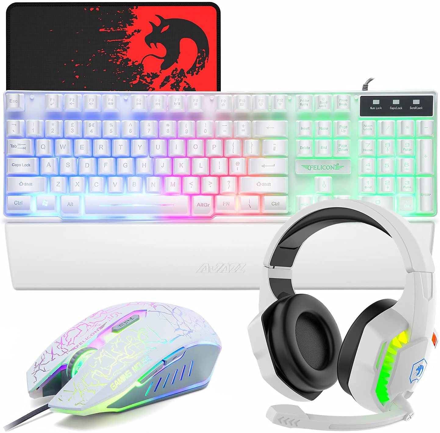 Amazon | Mamba snakeゲーミングキーボードマウスヘッドホンハンド 