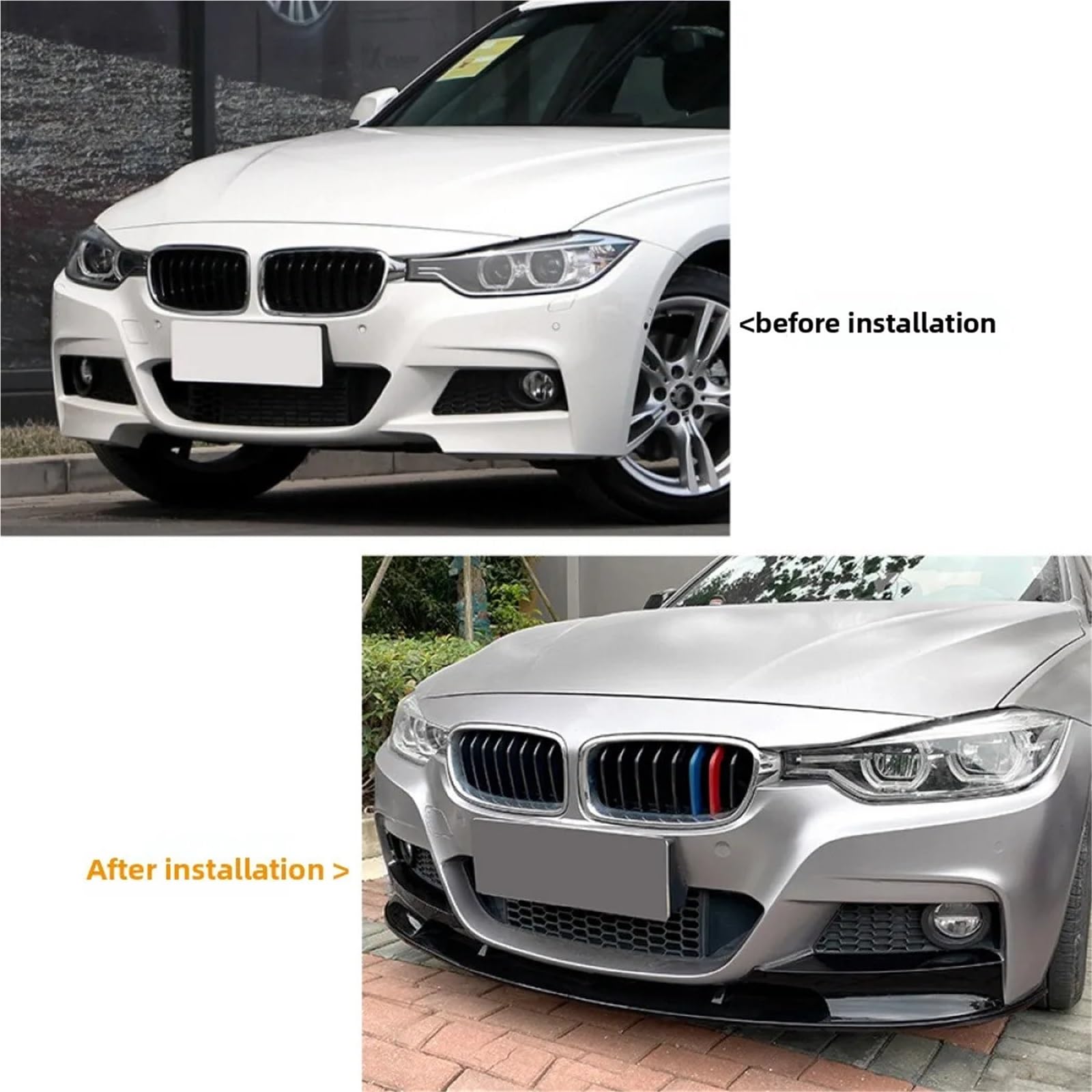 Warga rozdzielająca płetwy Pasuje do BMW serii 3 F30 F31 320i 2013-2019, przedni zderzak, spoiler, splitter, zestaw nadwozia spoiler samochód(GY6125)