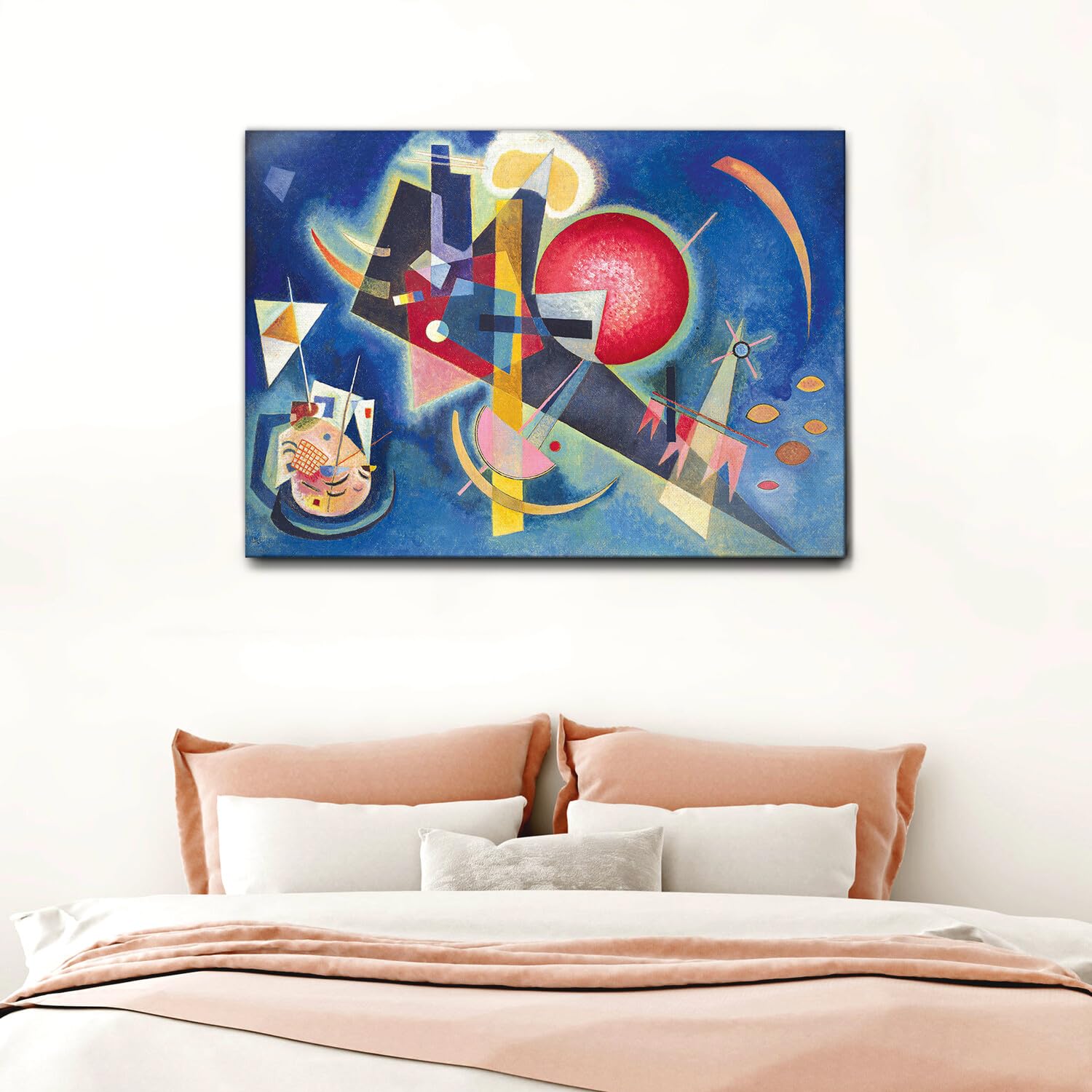 Giallobus - Quadro - Vassily Kandinsky - In blu - Tela Canvas Telaio Standard - 140x100 - Pronto da appendere - Quadri moderni per la casa