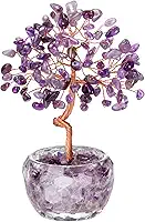 PESOENTH Ametista árvore de cristal da vida, árvore de cristal de cura roxa presentes espirituais presentes de aniversário casa aquecimento presentes para mulheres mãe