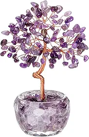 PESOENTH Ametista árvore de cristal da vida, árvore de cristal de cura roxa presentes espirituais presentes de aniversário casa aquecimento presentes para mulheres mãe