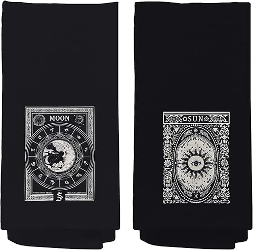 NEGIGA Toallas de cocina, decoración de cocina gótica, juegos de toallas de cocina y paños de cocina, toallas de mano de tarot, juegos de toallas de