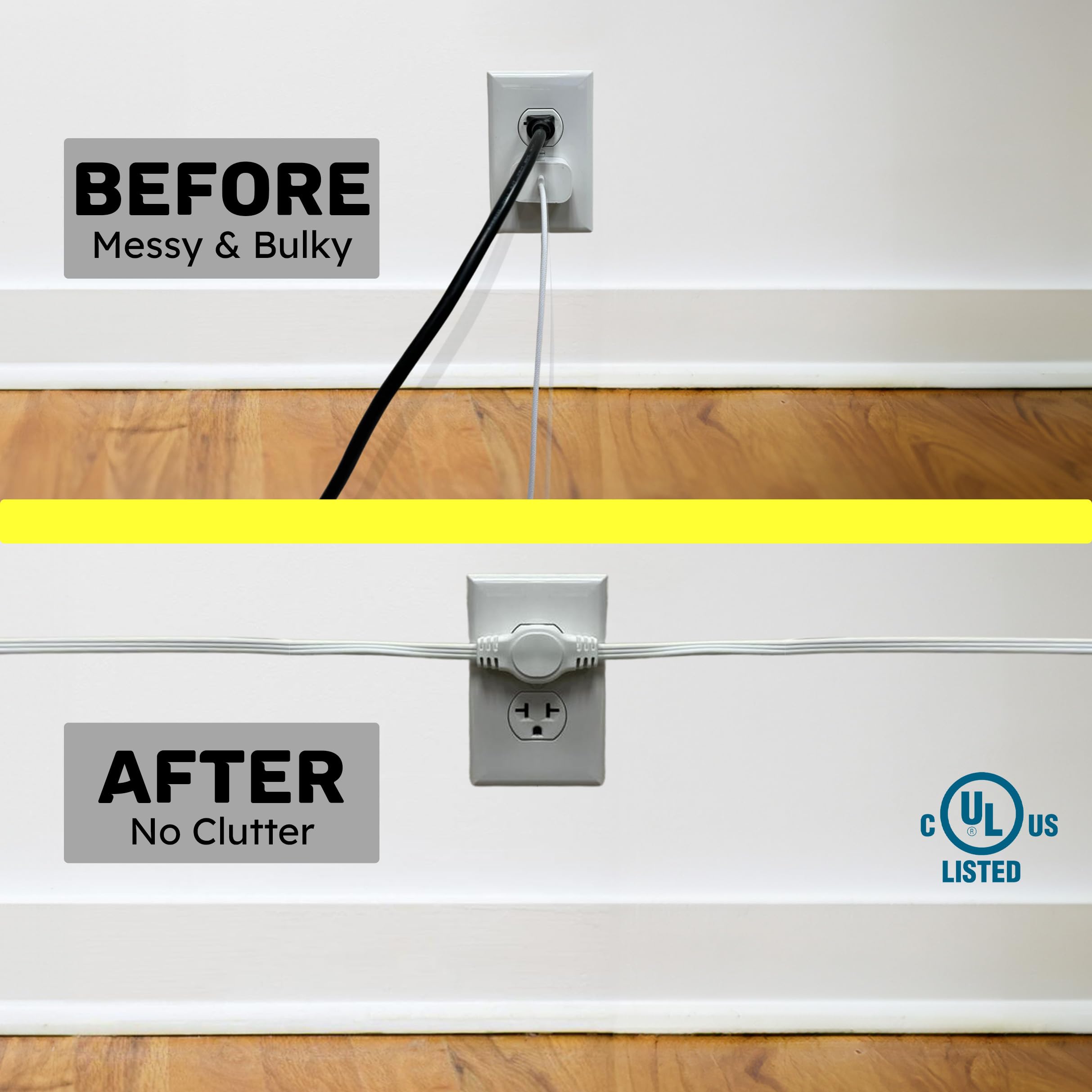 W4W Twin Extension Cord - 12ft, 6 Outlets -6 W4W Twin Extension Cord - 12ft, 6 Outlets -6