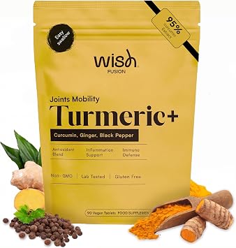 Turmeric Curcumin Tablets for Joint Health 2000 mg Tumeric Curcumin with Ginger and Black Pepper for Anti Inflammatory Support & Antioxidant Turmeric Supplement Not Capsule