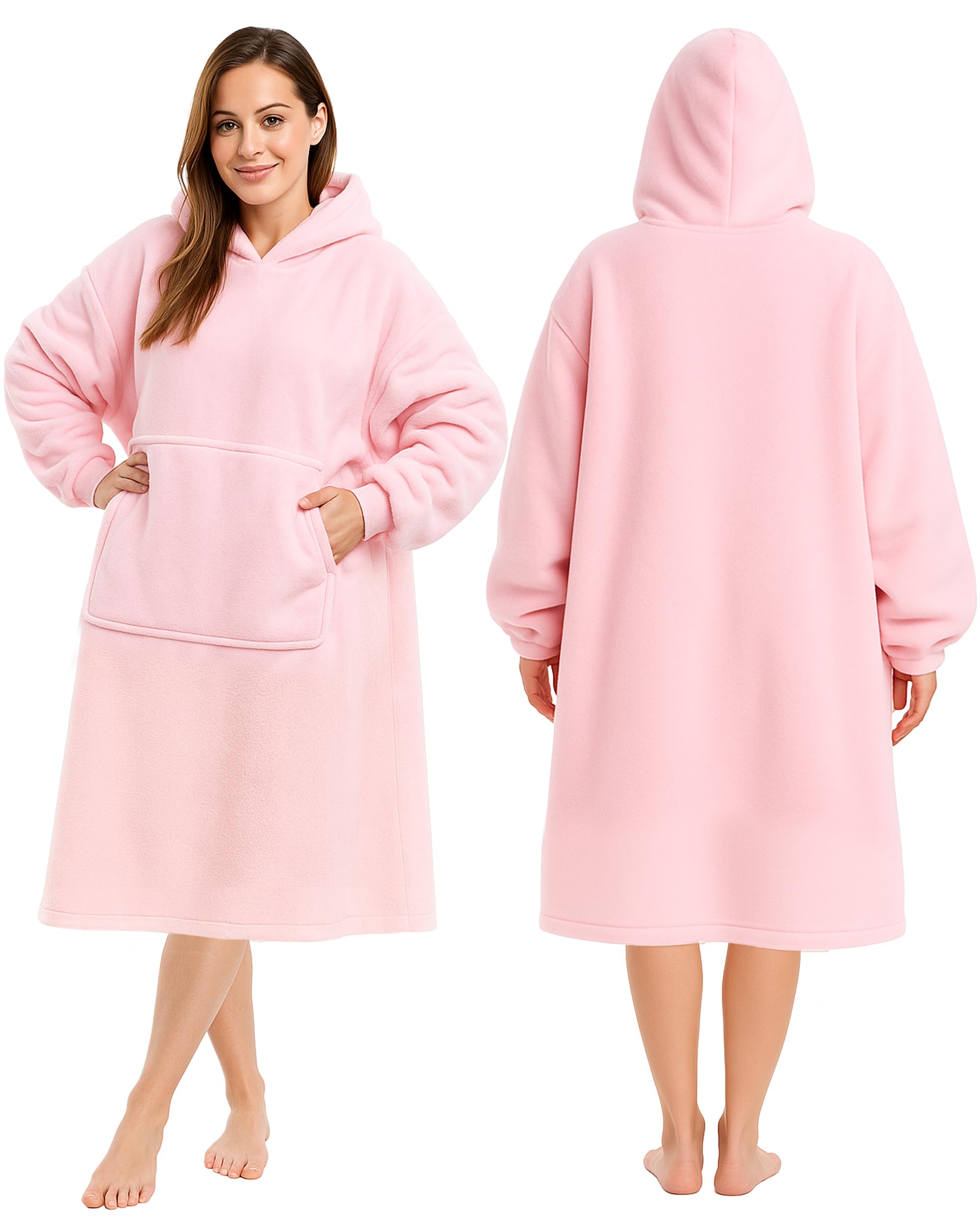 Keplin Oversized Blanket Hoodie - Pink - L