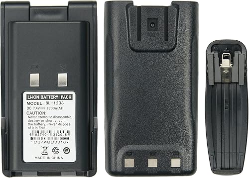 7.4V 1200mAh BL1203 batería de iones de litio para HYT TC600 TC-600 batería de reemplazo de radio bidireccional con clip de cinturón