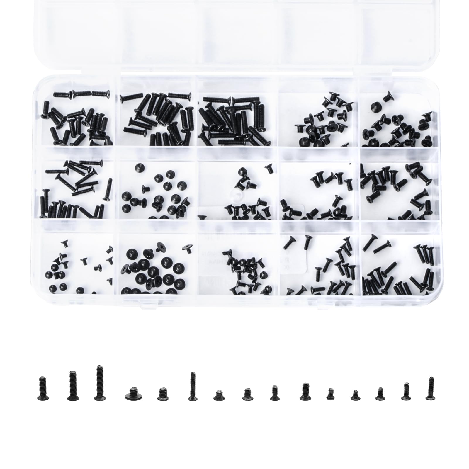 QTEATAK 300Pcs Black Laptop Notebook Computer Replacement Screws Kit for Lenovo Toshiba Gateway Samsung HP IBM Dell Sony Acer Asus SSD Hard Disk SATA