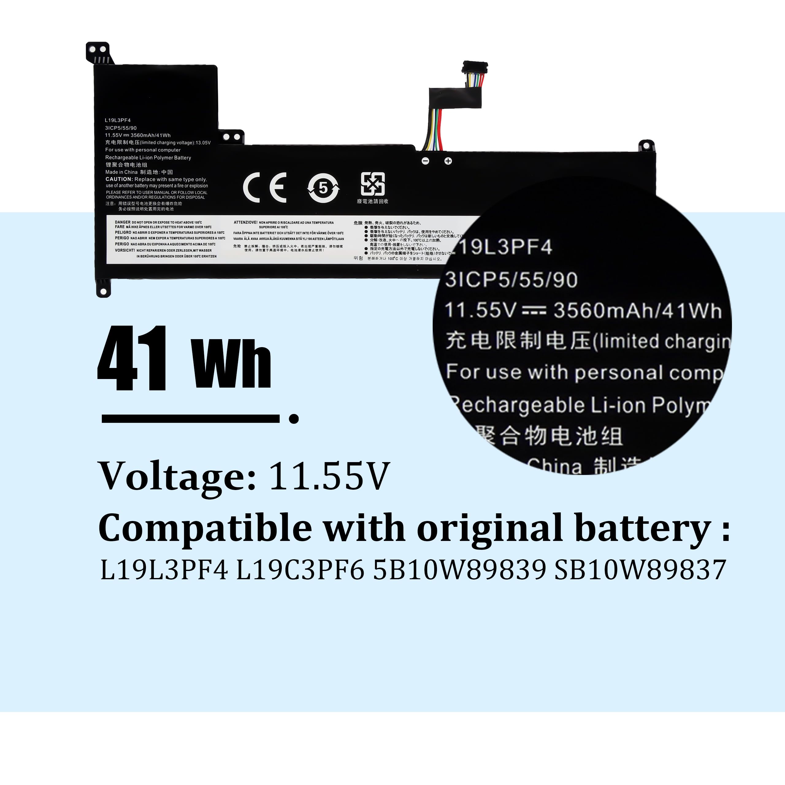 BLESYS L19L3PF4 L19C3PF6 Akku für Lenovo IdeaPad 3-17IML05 3-17ADA05 3-17ARE05 3-17IIL05