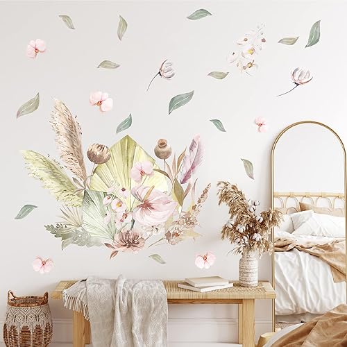 Miniatura 2 de Calcomanías de pared de hojas de palma, calcomanías de pared de hojas de palma, hojas de palmera, calcomanías de pared de hojas de árbol,