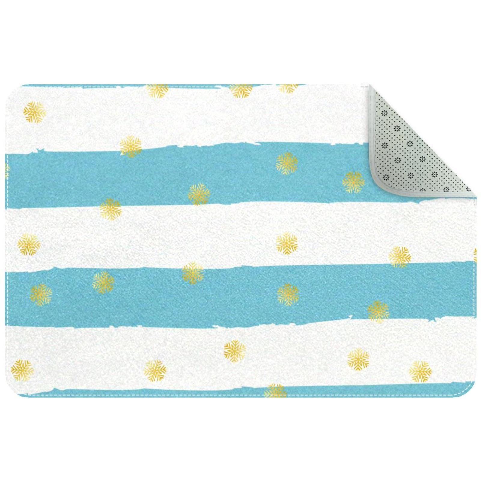 Tapis de Noël à flocons de neige dorés et finitions soignées
