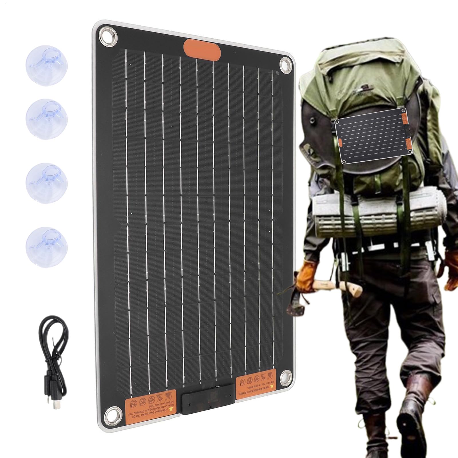 Solar Panel Charger,5V/2A Solar Charger Station | Waterproof Outdoor Electricity Power, Multi-Device Charging Supply - For Outdoor Adventures