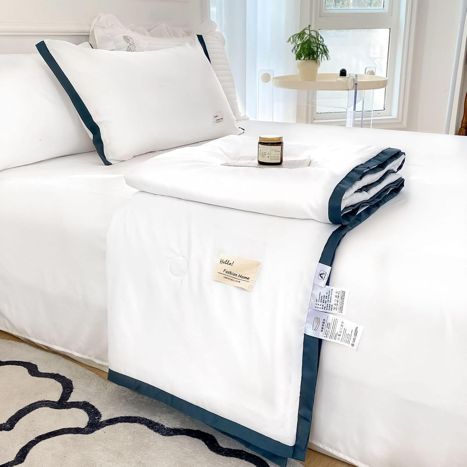 Summer Cotton Reversible Quilt Queen Bedding - Washable Air Conditioning Quilt Blanket - Quilt Blanket Suitable for All Ages and Skin Types and All Seasons(A1,200x230cm)