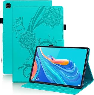 Kitzomi Case for Samsung Galaxy Tab A 10.1 Case 2019 Model（SM-T510/-T515/T517）,Premium PU Leather Folio Cover with Pencil Holder Mandarine Tree case for Samsung Tab A 10.1 2019 Tablet,Turquoise