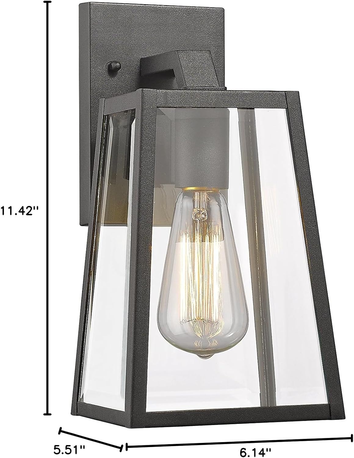 Chloe Lighting CH822034BK11-OD1 Transitional 1 Light Black Outdoor Wall Sconce 11" Height