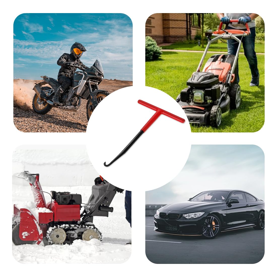 WeddHuis Tire Ressort Outil,de Ressort D'Échappement,D'Extraction de Ressort de Poignée,à Ressort en T,Ressort Echappement pour Béquille Moto,Collecteur D'Echappement,Tondeuse,Outils pour Moto