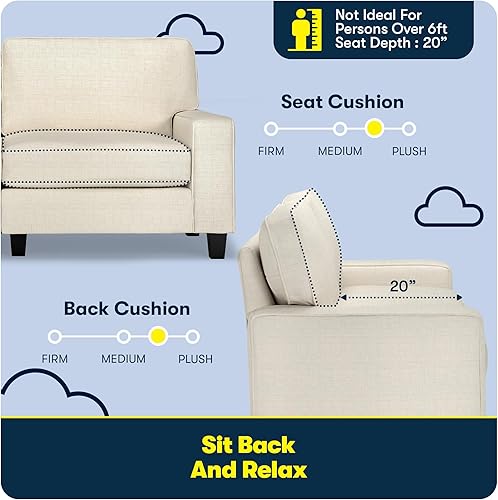 Miniatura 332 de Serta Palisades Sofás Tapizados para Sala, Sofá de Diseño Moderno, Tela, gris (Glacial Gray) gris (Glacial Gray),Beige,Marrón,Alforfón Beige,Marrón