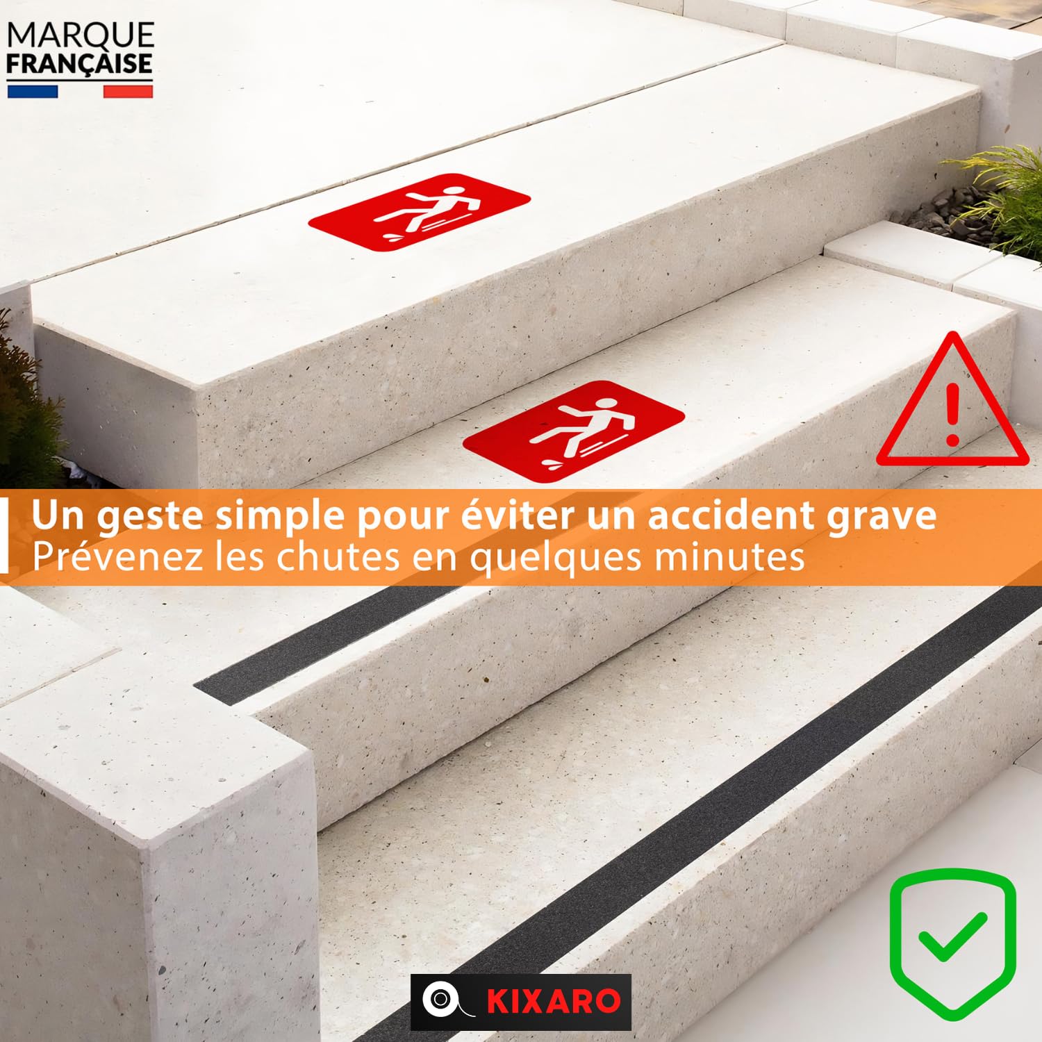 Bande Antidérapante Escalier - 10m x 5cm - Noir - Lot de 2 - Garantie