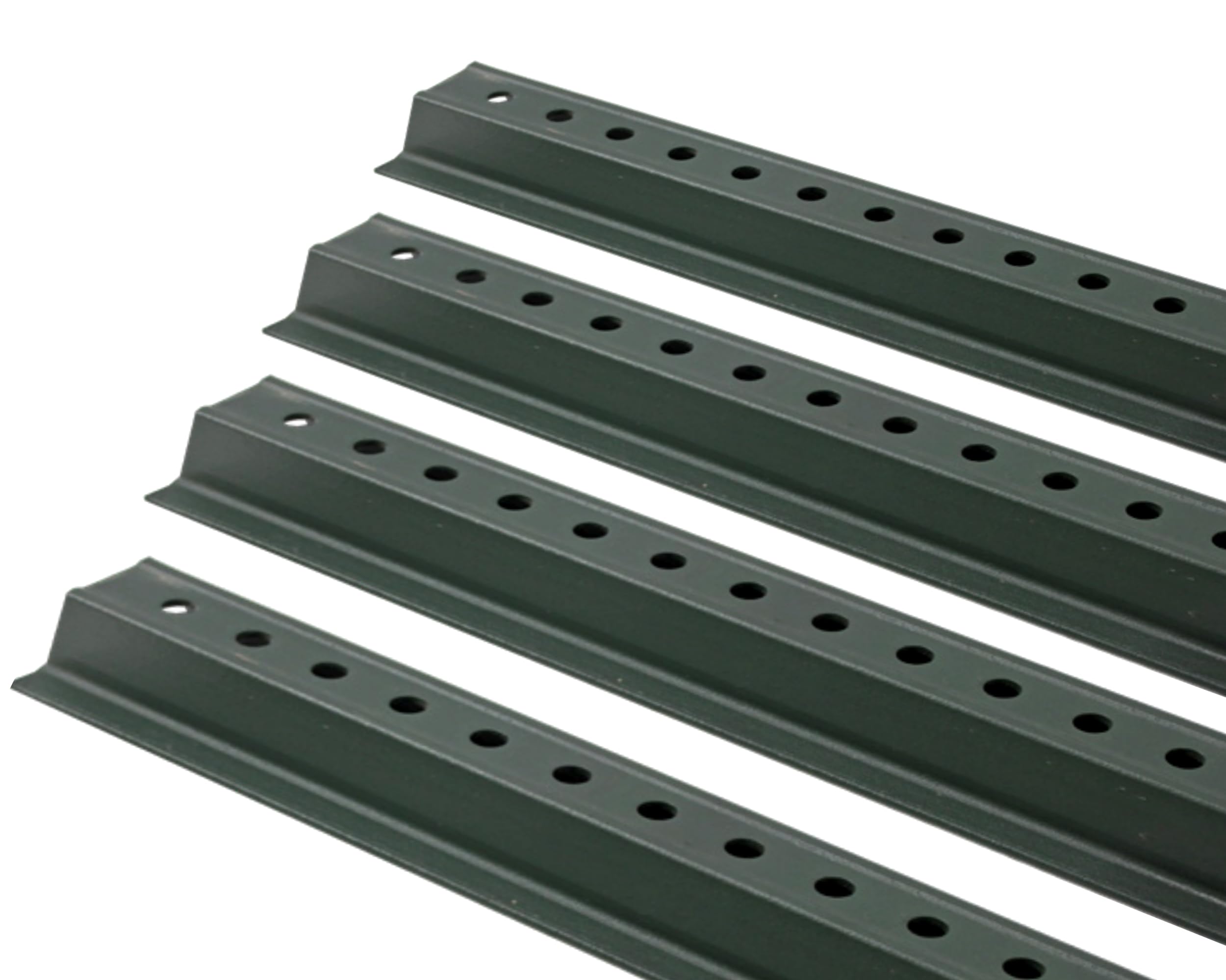 U-Channel Sign Post/Delineator Post, 6-Foot Green Painted, 1.12 lb/ft Steel, Pre-Drilled Holes (4 Pack)