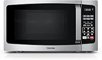 Toshiba ML-EM09PA(SS) 0.9 Cu Ft Countertop Microwave Oven, 900W, 6 Auto Menus, Mute, Child Lock, Stainless Steel for Apartments
