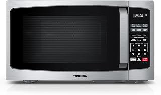 Toshiba ML-EM09PA(SS) 0.9 Cu Ft Compact Countertop Microwave, 900W, 6 Auto Menus, Child Lock, Mute, Stainless Steel