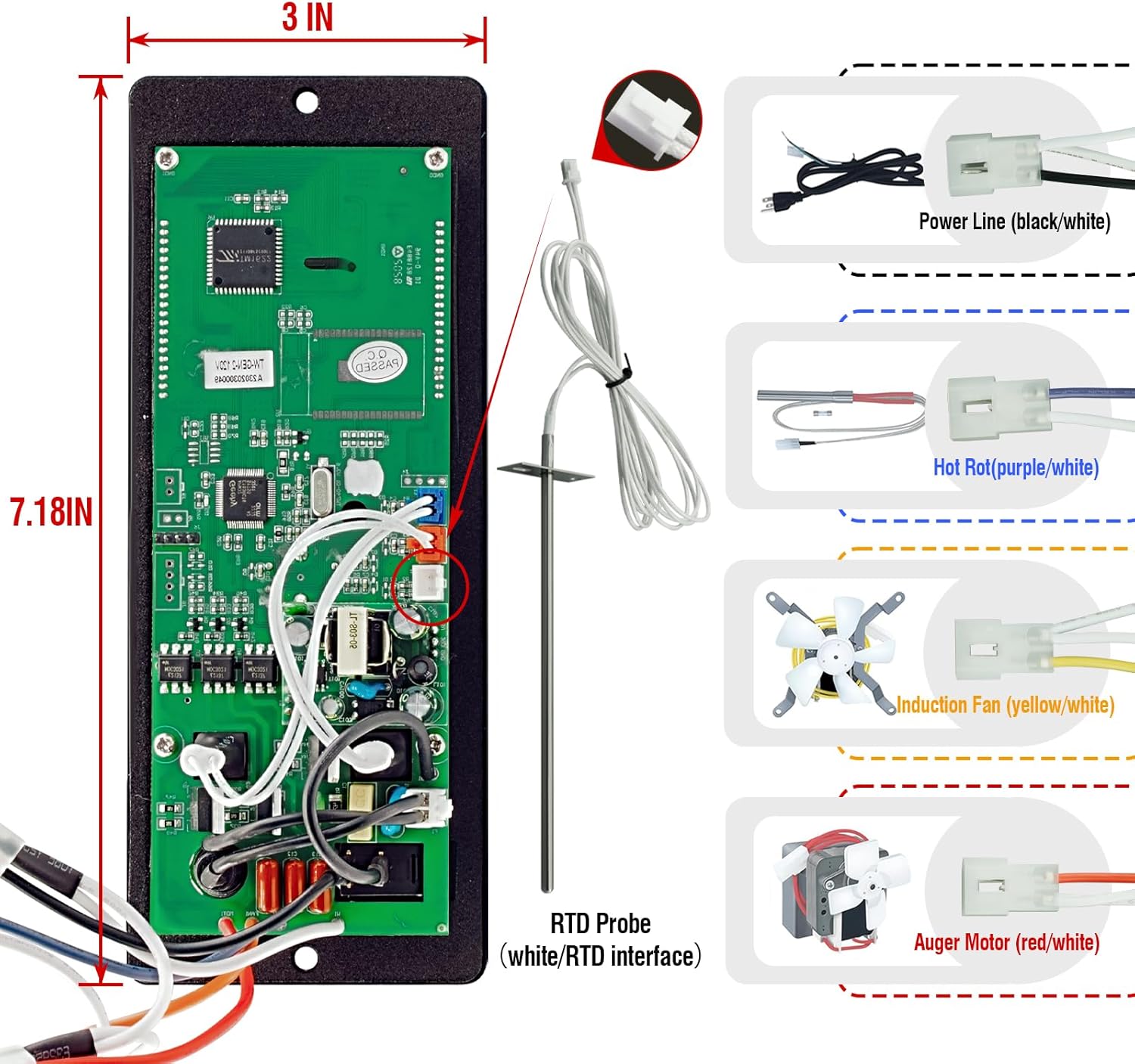 BBQ Digital Temperature Control Board for Camp Chef, Gen 2 Non-WiFi Pellet Grill Controller for Camp Chef Pursuit 20,SG Series,DLX 24, XT 24,SmokePro SE, SmokePro LUX 36 Part NO. PG24-82
